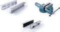 2 Sets 150 mm Opzetbekken Bankschroef met Rubber en Aluminium Dubbele V