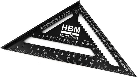 305 mm Aluminium Gradendriehoek - Blokhaak - Meetdriehoek
