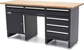 171 Cm Werkbank Met 6 Laden 1 Deur en Massief Houten Werkblad