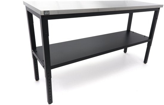 Werkbank met RVS Blad 182 cm (Op Hoogte Instelbaar) 1000 KG Belastbaar