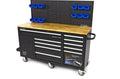 158 cm. 10 Laden Werkbank met Deur en Achterwand (Zwart)