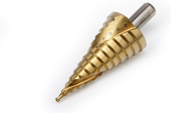 Stappenboor 4 - 39 mm HSS - Tin Gecoate Trapgatboor