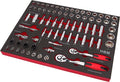 Professionele 74 Delige 3/8", 1/2" Doppenset Foam Inlay voor Gereedschapswagen