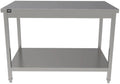 Profi RVS Werkbank 120 cm (Roestvrijstalen werkblad met MDF-versteviging)