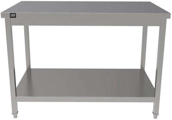 Profi RVS Werkbank 120 cm (Roestvrijstalen werkblad met MDF-versteviging)