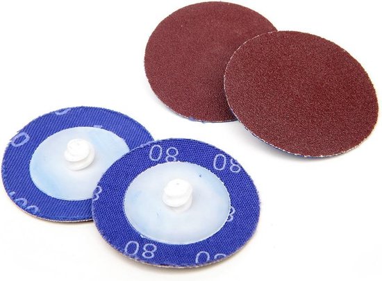 10 Stuks Schuurschijven 50 mm K120 met Roll on opname