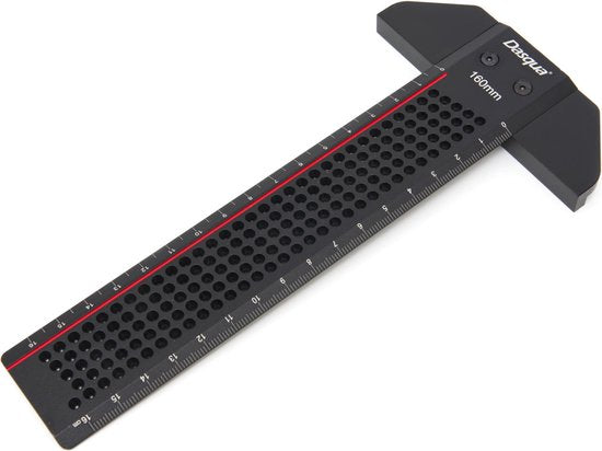Dasqua 160 mm Professionele Aluminium T Liniaal Met Precisie Gatenmarkering