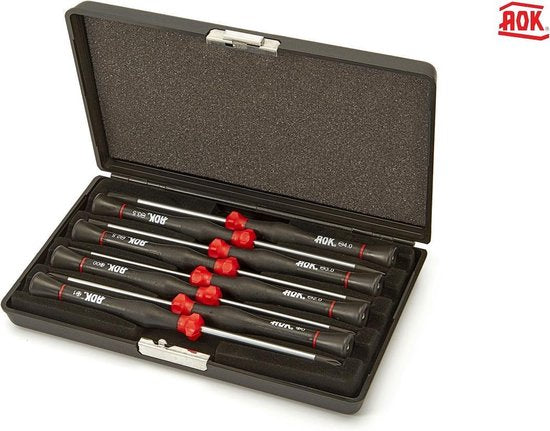 AOK 8 Delige Professionele Precisie Schroevendraaierset Philips - Plat