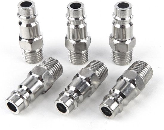 6 x Euro Insteeknippel 1/4" Uitwendig Draad