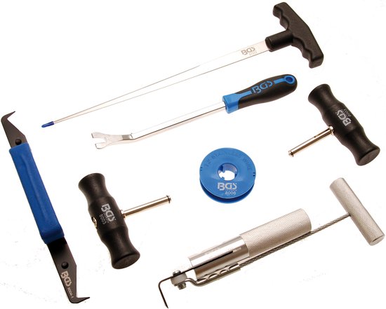 BGS Autoruit verwijderset - 7-delig - Verschillende gereedschapsaccessoires - Blauw