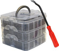 Automotive Autoclips - overzichtelijke Box met 630 clips + (de)montagetang - Fasteners - Bekleding Clips assortiment - 3 laags Box met 16 compartimenten - Fender clips