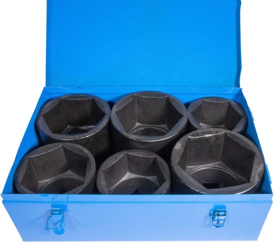 Stahlkaiser krachtdoppenset 6-delig, 1 inch, 80 - 105 mm, zeskant