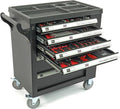 154 Delige Premium Gevulde gereedschapswagen Met Deur en Carbon Inlays- ZWART