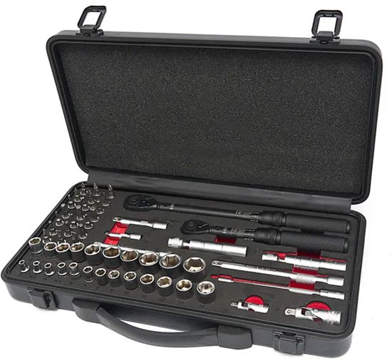 PROFI Momentsleutel set 55-delig, 1 1/4 en 3/8 inch, 1 - 5 en 10 - 60 Nm