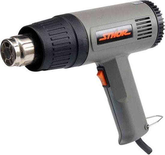 STHOR Heteluchtpistool - 1500W - Temperatuur tot 495°C - Inclusief Mondstukken en Krabber - 230V