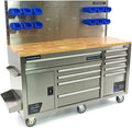 158 cm 10 Laden Werkbank met Deur en Achterwand - RVS