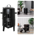 BBQ Rookoven - Rook- en Grilloven - Ø40 x H78 cm - Staal - 2 Roosters - Thermomemeter - Houtskool/Briketten - 6,9 kg - Barbecue Smoker