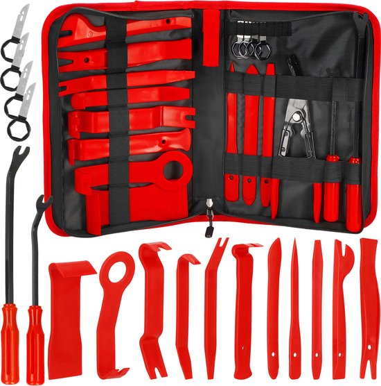 Springos Trim Removal Kit - Terminal Removal Tool - 19 Stuks - Rood/Zwart