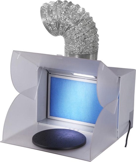 Draagbare airbrush spray box met afzuiging Fengda BD-512