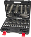 107 Delige Korte en Lange MM, INCH Inbus, Torx, Hex Doppenset