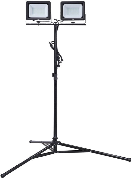 Dubbele LED bouwlamp 2 x 100W 2 x 10.500 lumen met statief 5000K