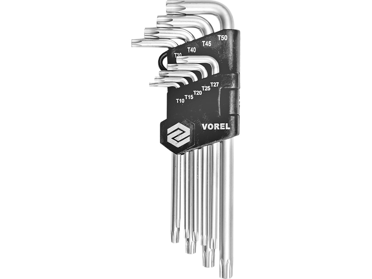Torx Beveiligingssleutels T10-T50, Cr-V, Set Van 9 Stuks.
