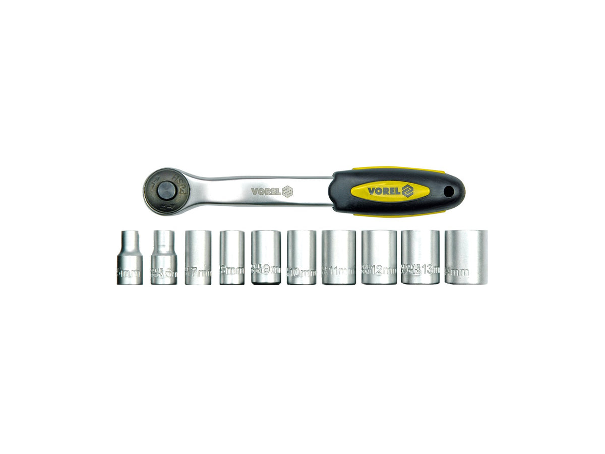 Ratel 1/2'' Met Doppen 5-24 Mm, Crv, Set Van 11 St.