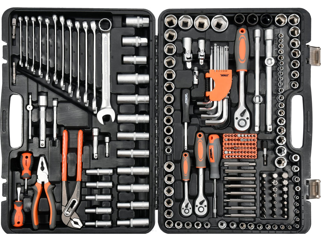 GEREEDSCHAPSET 1/2'', 3/8'', 1/4'' 225-delig.