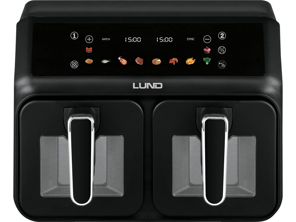 Friteuse 2200W 4L+4L Zwart