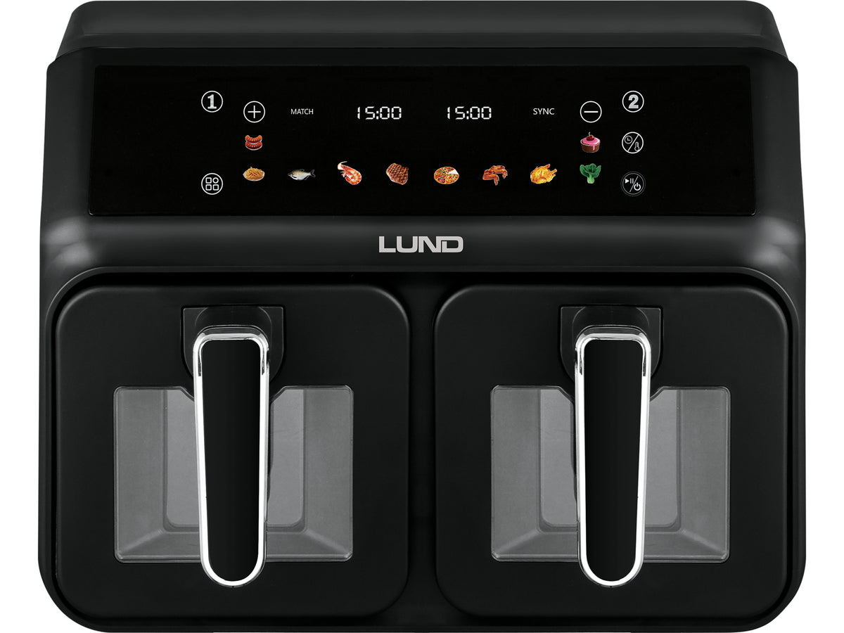 Friteuse 2200W 4L+4L Zwart