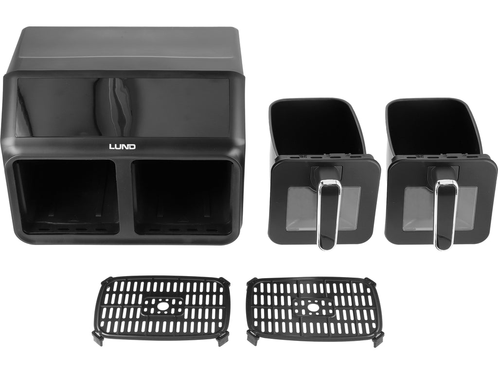 Friteuse 2200W 4L+4L Zwart