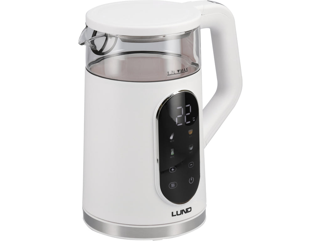 Elektrische waterkoker 1,7L, temperatuurregeling, wit