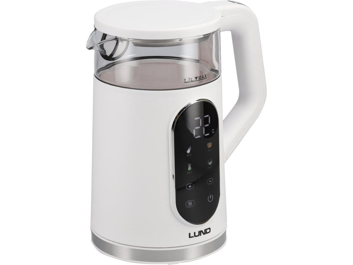 Elektrische waterkoker 1,7L, temperatuurregeling, wit