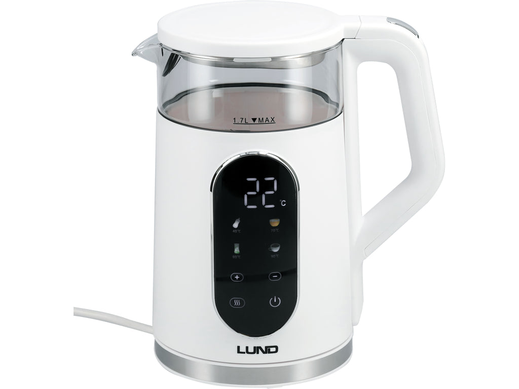 Elektrische waterkoker 1,7L, temperatuurregeling, wit