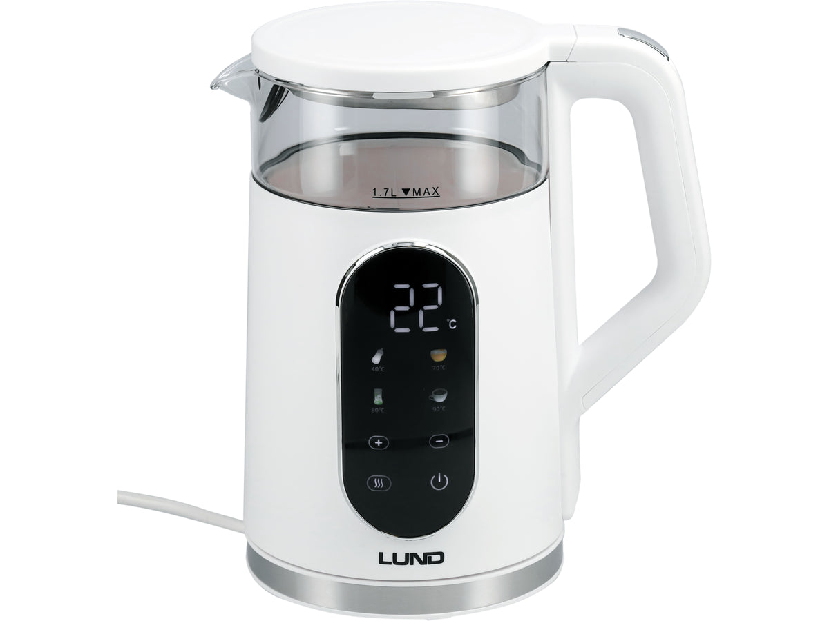 Elektrische waterkoker 1,7L, temperatuurregeling, wit