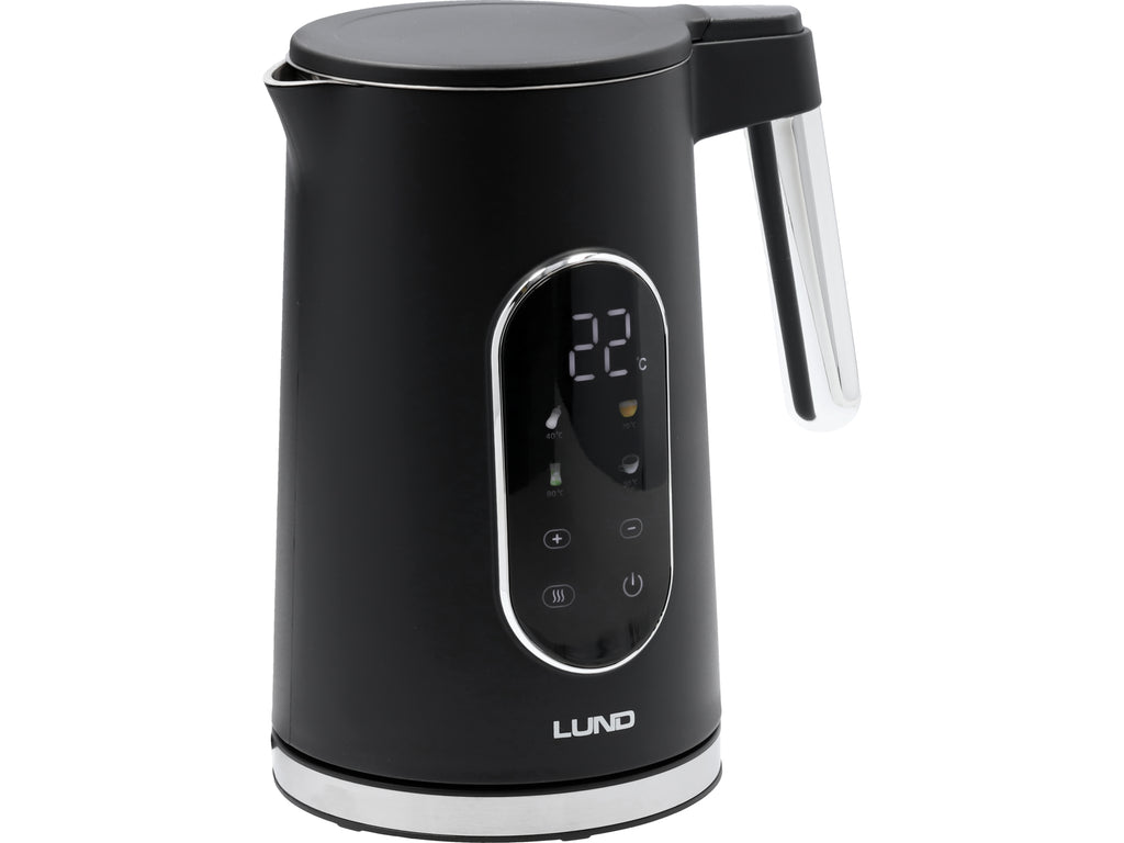 Elektrische waterkoker 1,7L, temperatuurregeling, zwart