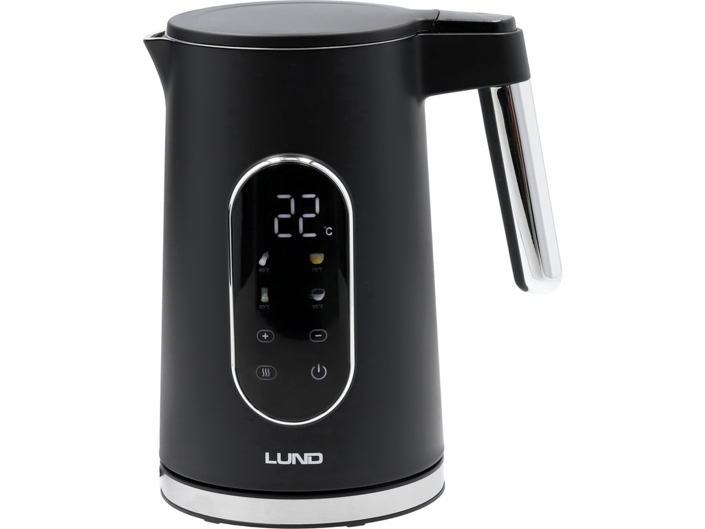 Elektrische waterkoker 1,7L, temperatuurregeling, zwart