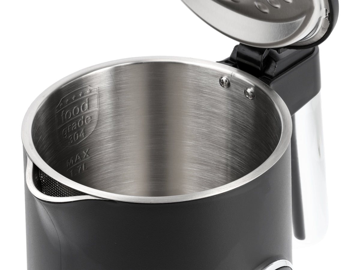 Elektrische waterkoker 1,7L, temperatuurregeling, zwart