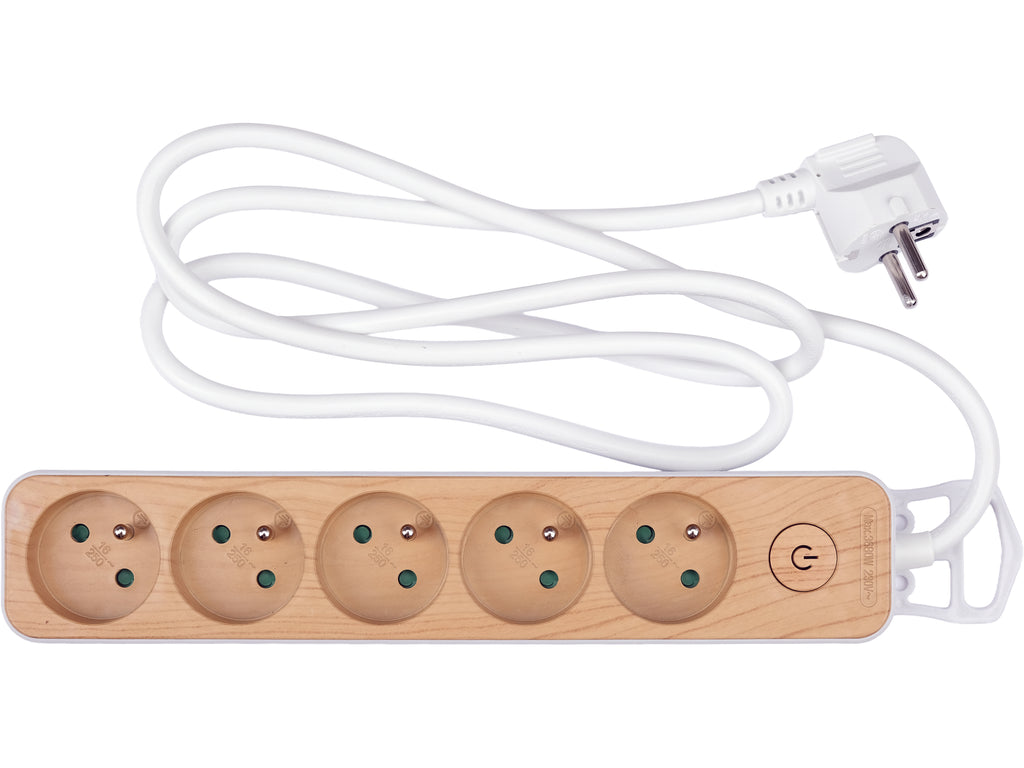 Power Strip Wood Style With Ground 5S 1.4M