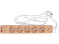 Power Strip USB Wood With Ground 5S 1.4M