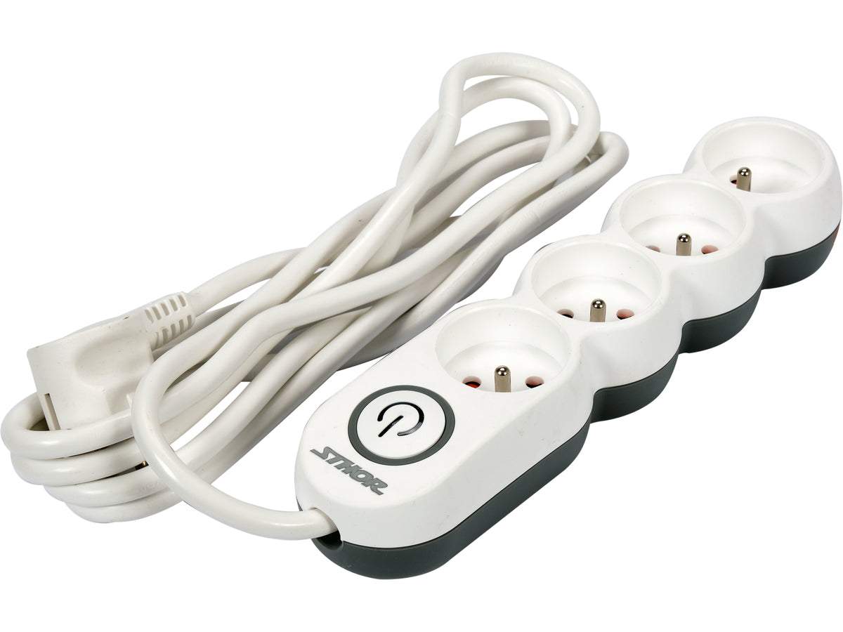 Verlengsnoer Stekkerstrip 4 Sockets Met Aardingschakelaar 3M 1,5MM2