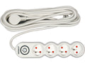 Verlengkabel Stekkerstrip 4 Sockets Met Aardingschakelaar 5M 1,5MM2