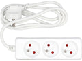 Elektrische Verlengkabel, Wit, 3 Stopcontact Met Aarding, 1,5M