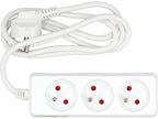 Elektrische Verlengkabel, Wit, 3 Stopcontact Met Aarding, 1,5M