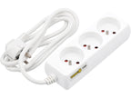 Elektrische Verlengkabel, Wit, 3 Stopcontact Met Aarding, 1,5M
