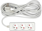 Elektrische Verlengkabel, Wit, 3 Stopcontact Met Aarding, 5M