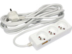 Elektrische Verlengkabel, Wit, 3 Stopcontact Met Aarding, 5M