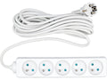 Elektrische Verlengkabel, Wit, 5 Stopcontact Met Aarding, 5M