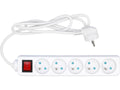Elektrisch Verlengsnoer, Wit, 5 Stopcontact Met Aarding, 1,5M Met Schakelaar