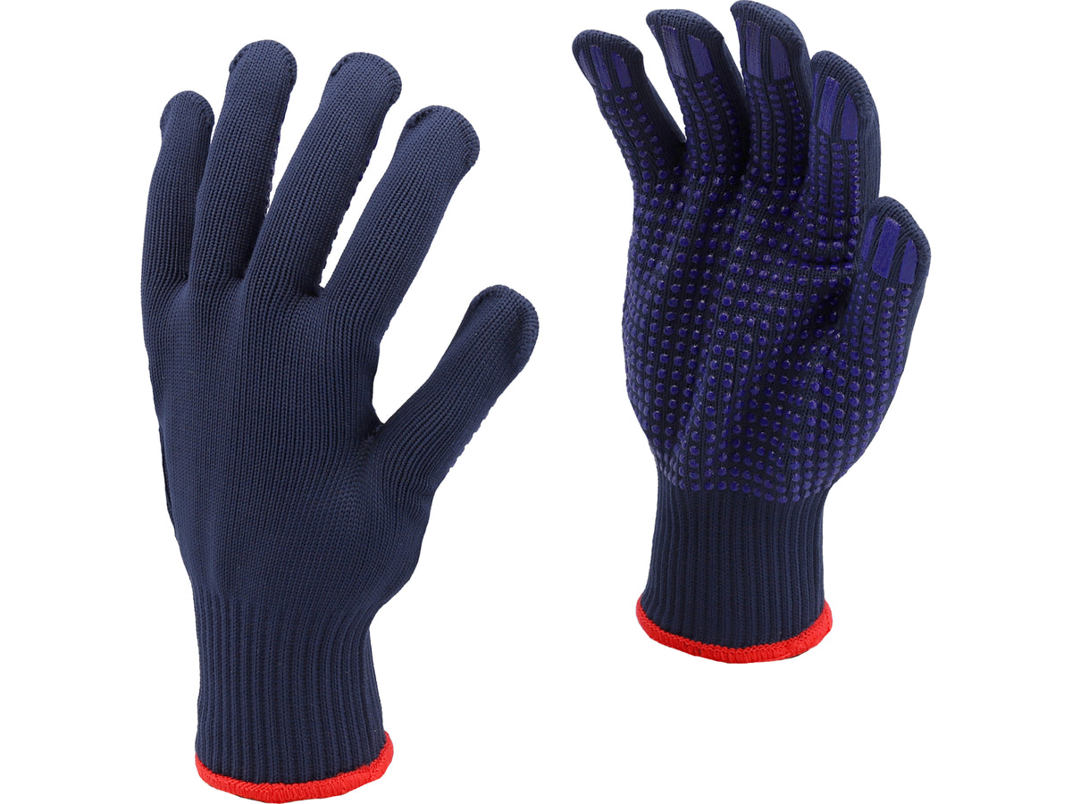 Katoenen-Polyester Handschoenen, Gespot, Marineblauw, 'Psd'